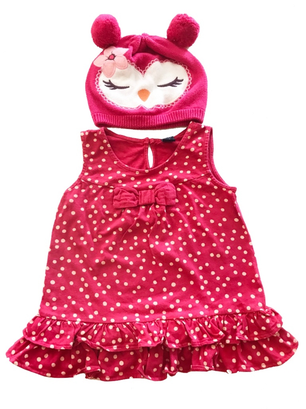Baby Gap Polka Dot Dress & Cap Set Size 2